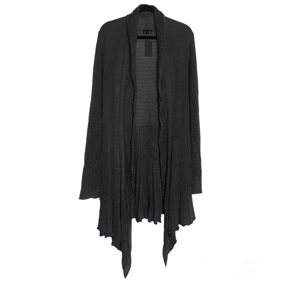 Torrid Womens Gray Open Knit Waterfall Open Front Duster Cardigan Size 2 2X Goth - Picture 3 of 15